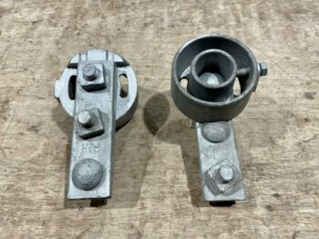 SIDEWALK GUY CLAMP FITTING WITH GUY CLAMP ATTACHED