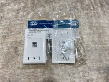 1 PORT KEYSTONE WALL PLATE-WHITE. TSOC.