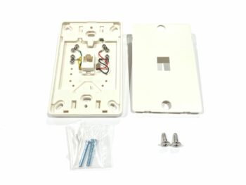 TSOC UNIVERSAL WALL PHONE JACK WITH HOOKS 4C, WHITE
