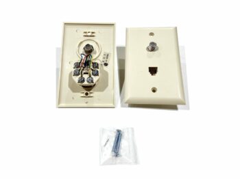TELEPHONE JACK + F81  WALL PLATE IVORY TSOC