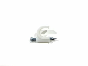 CATV RG6 CABLE 7MM NAIL CLIP 25PCS/PKG, WHITE