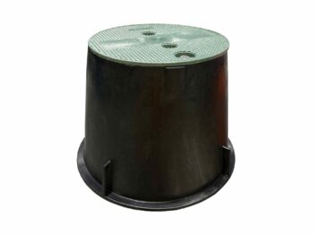 CHARLES IND 10" DIA RND X 10" D BLACK & GRN FLOWER POT HEX