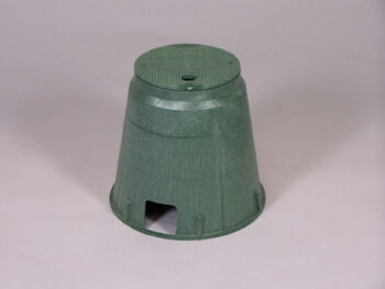 CHARLES IND 6" DIA X 10" D FLOWERPOT PE BLACK/GREEN TAPERED
