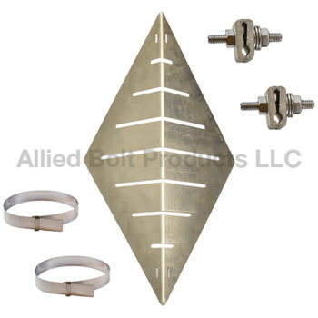 AB AERIAL CABLE DAMPER, ALUMINUM WITH 2 SUPPORTS & 2 CLAMPS