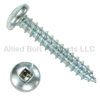 AB #6 X 1" SQ. DRIVE PAN TAPPING SCREW - ZP 100/PK 40 PK/CS