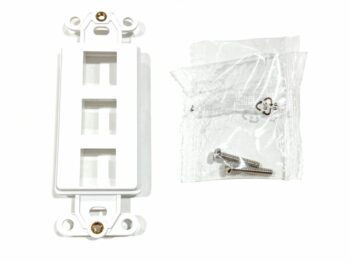 DECORA 3 PORT KEYSTONE STRAP INSERT WHITE