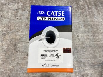 1000ft Cat5e solid U/UTP 350MHz 24AWG CMP Plenum bulk cable