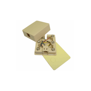 BASEBOARD JACK 6-CONDUCTOR, IVORY TSOC