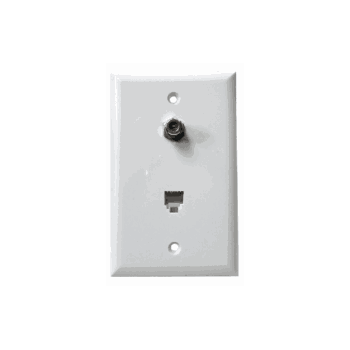 TSC SMOOTH DUPLEX WALL JACK 6C/F81 BARREL, WHITE.