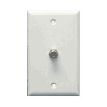 COAXIAL WALL PLATE W/F81 WHITE