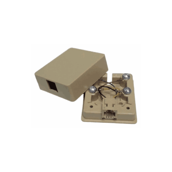 BASEBOARD JACK 4 CONDUCTOR. IVORY. TSOC. 100/BOX.