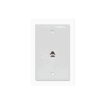 SMOOTH FLUSH WALL JACK 4 CONDUCTOR -WHITE. TSOC.