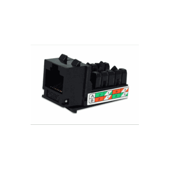 TSOC HD CAT5E RJ45 DATA KEYSTONE MODULE 110 WITH CAPS, BLACK