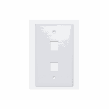 2 PORT KEYSTONE SMOOTH FACEPLATE WHITE. TSOC.